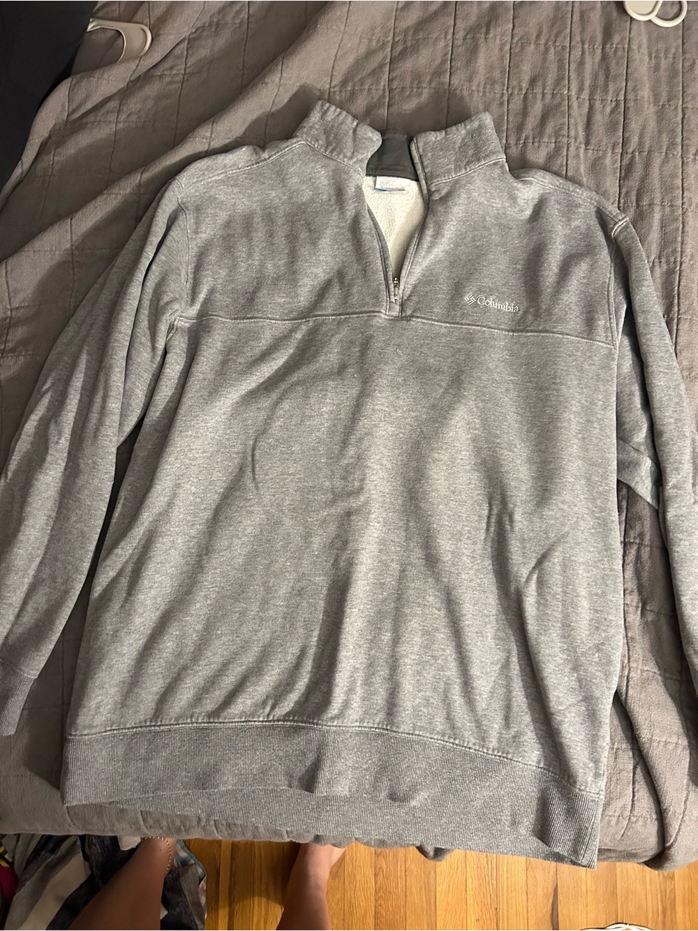Columbia Men's Light Gray Half-Zip Fleece Pullover